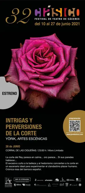 Cartel de Intrigas y Perversiones de la Corte en El Corral de las Cigüeñas