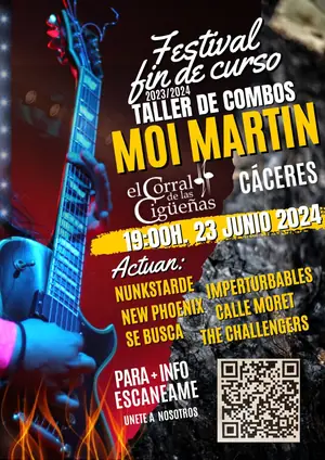 Cartel de Taller Combos Moi Martín en El Corral de las Cigüeñas