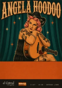 Cartel de Ángela Hoodoo en El Corral de las Cigüeñas