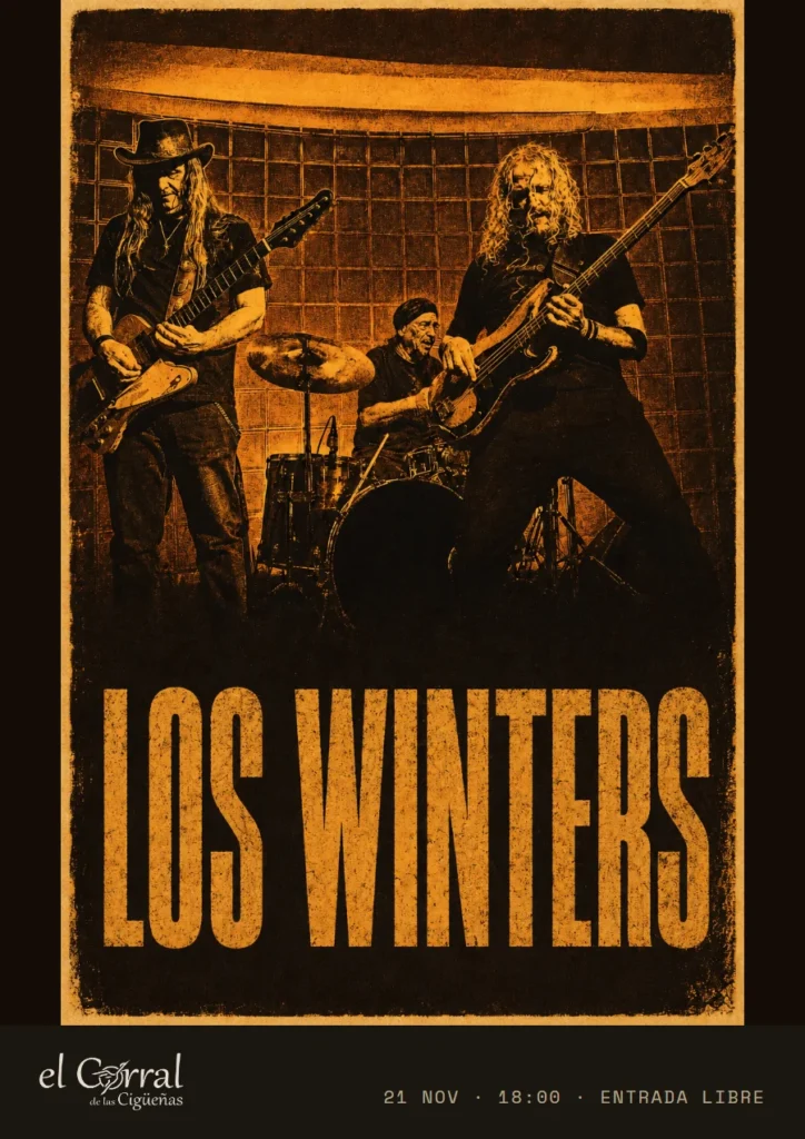 Cartel del concierto de Los Winters en El Corral de las Cigüeñas, sábado 21 de noviembre a las 18:00
