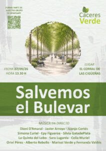 Cartel de Salvemos el Bulevar en El Corral de las Cigüeñas