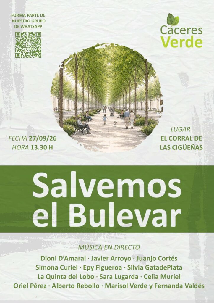 Cartel del concierto de Salvemos el Bulevar en El Corral de las Cigüeñas, domingo 27 de septiembre a las 13:30