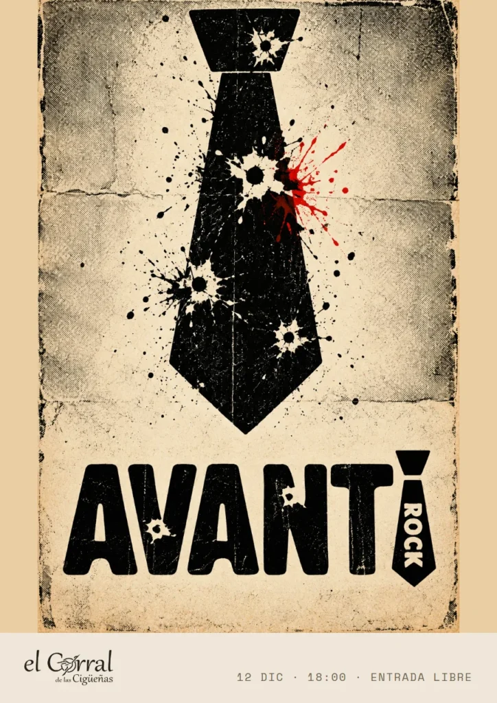 Cartel del concierto de Avanti Rock en El Corral de las Cigüeñas, sábado 12 de diciembre a las 18:00