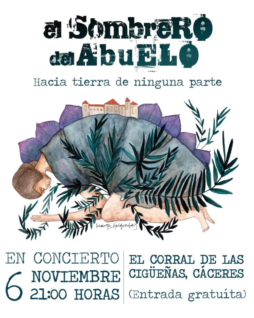 Cartel del concierto de El Sombrero del Abuelo en El Corral de las Cigüeñas, viernes 6 de noviembre a las 21:00
